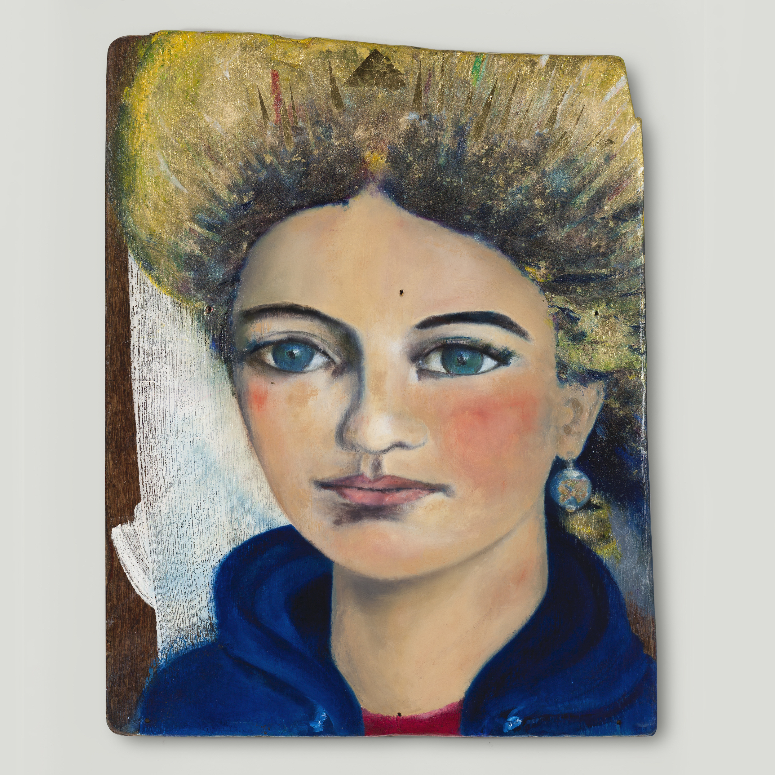 Ikone, Öl mit echtem Lapislazuli und Gold auf Holz, 64 x 50 cm © Georg Cevales